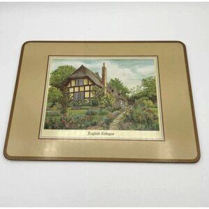 Vintage English Pimpernel Placemat‎ "English Cottages" Cork Back 9x12